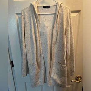 Women's Speckled Hooded Cardigan Sweater